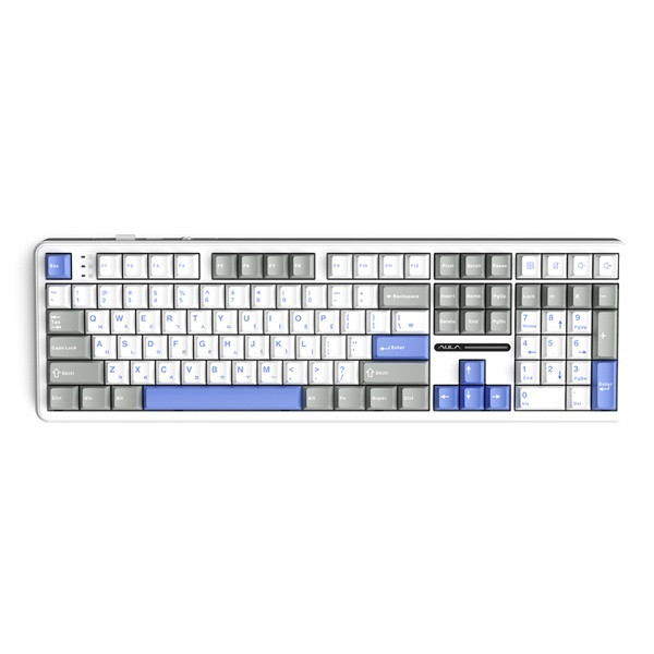 [AULA] [당일출고] 유,무선 블루투스 기계식키보드, 독거미 F108 [한영] [펀키스 국내 정품] 라벤더 화이트 LEOBOG 저소음솜사탕축